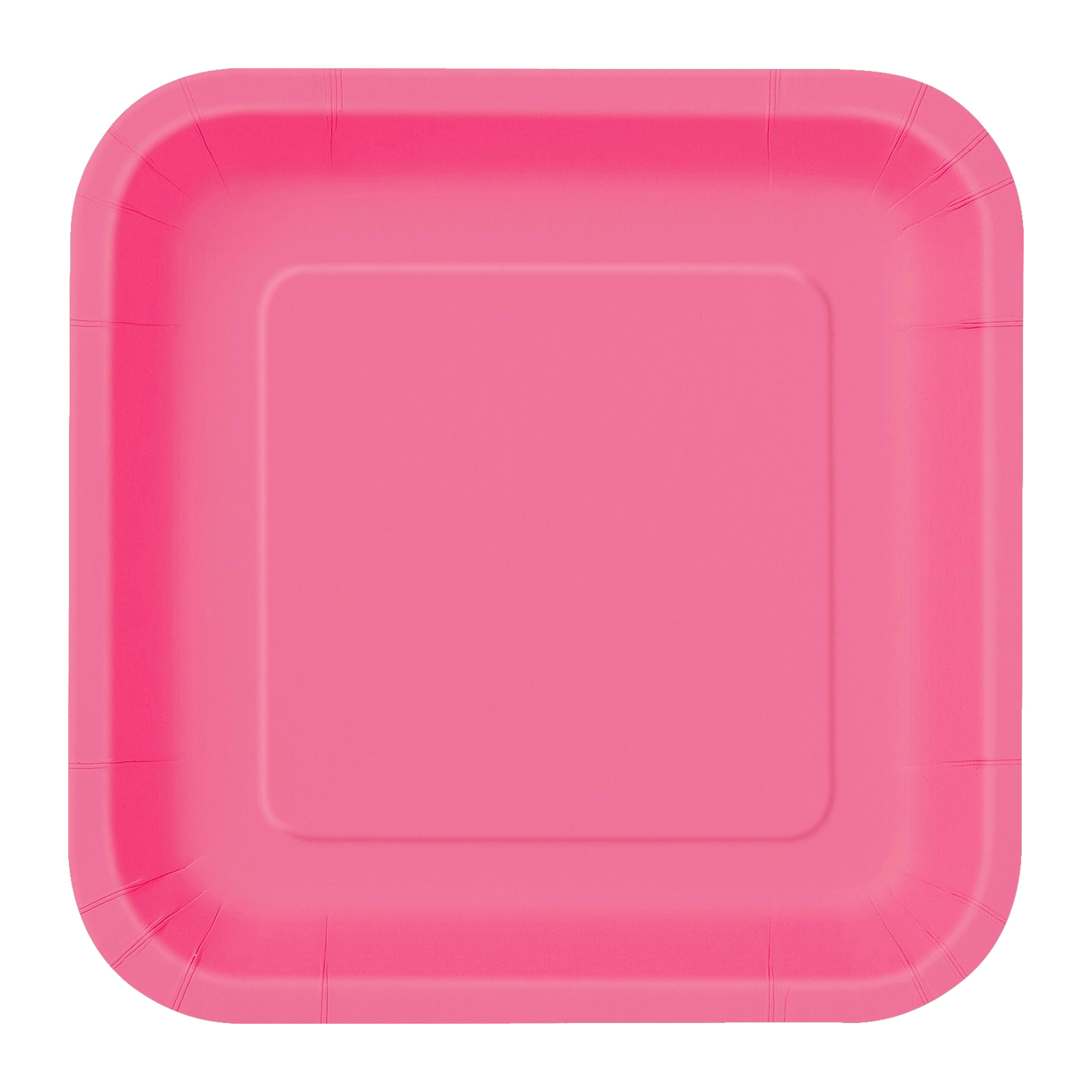 Hot Pink 18cm Square Paper Plates (Pack of 8) 
