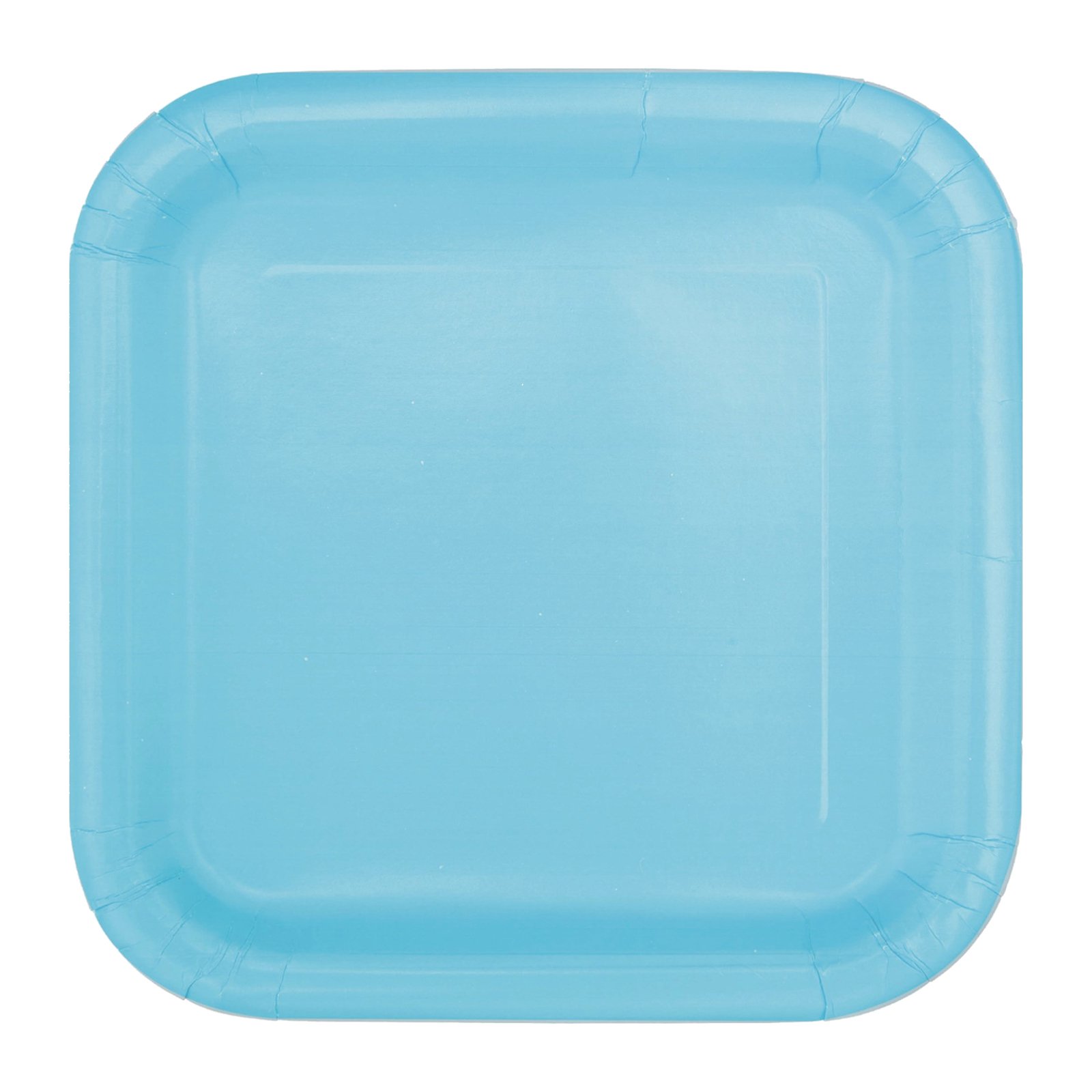 Powder Blue 18cm Square Paper Plates (Pack of 8) 