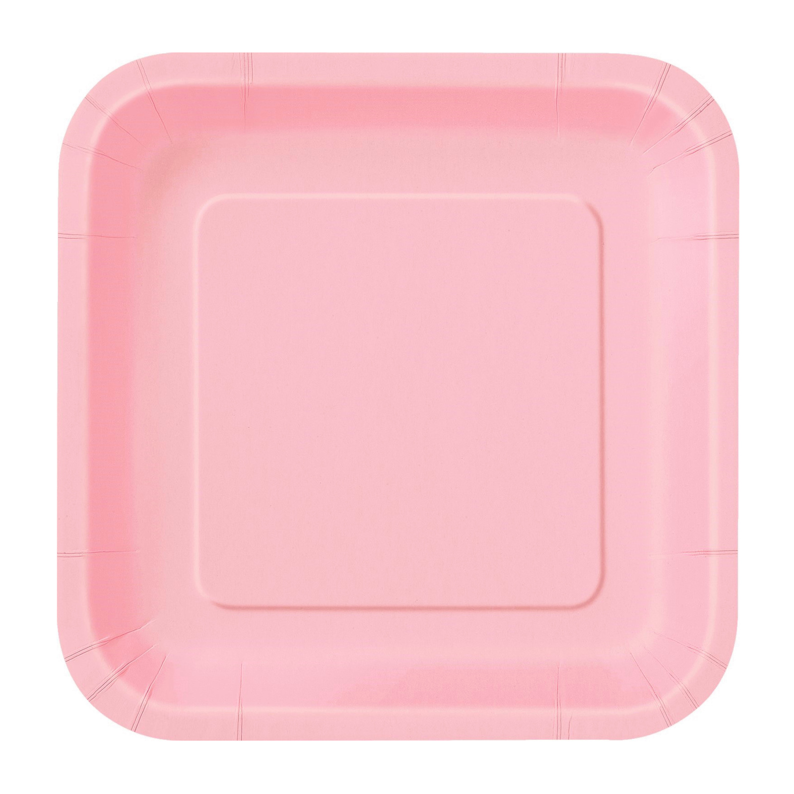 Lovely Pink 18cm Square Paper Plates (Pack of 8) 