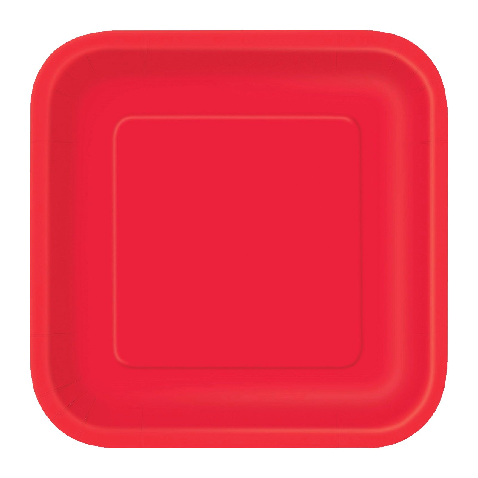 Ruby Red 18cm Square Paper Plates (Pack of 8) 