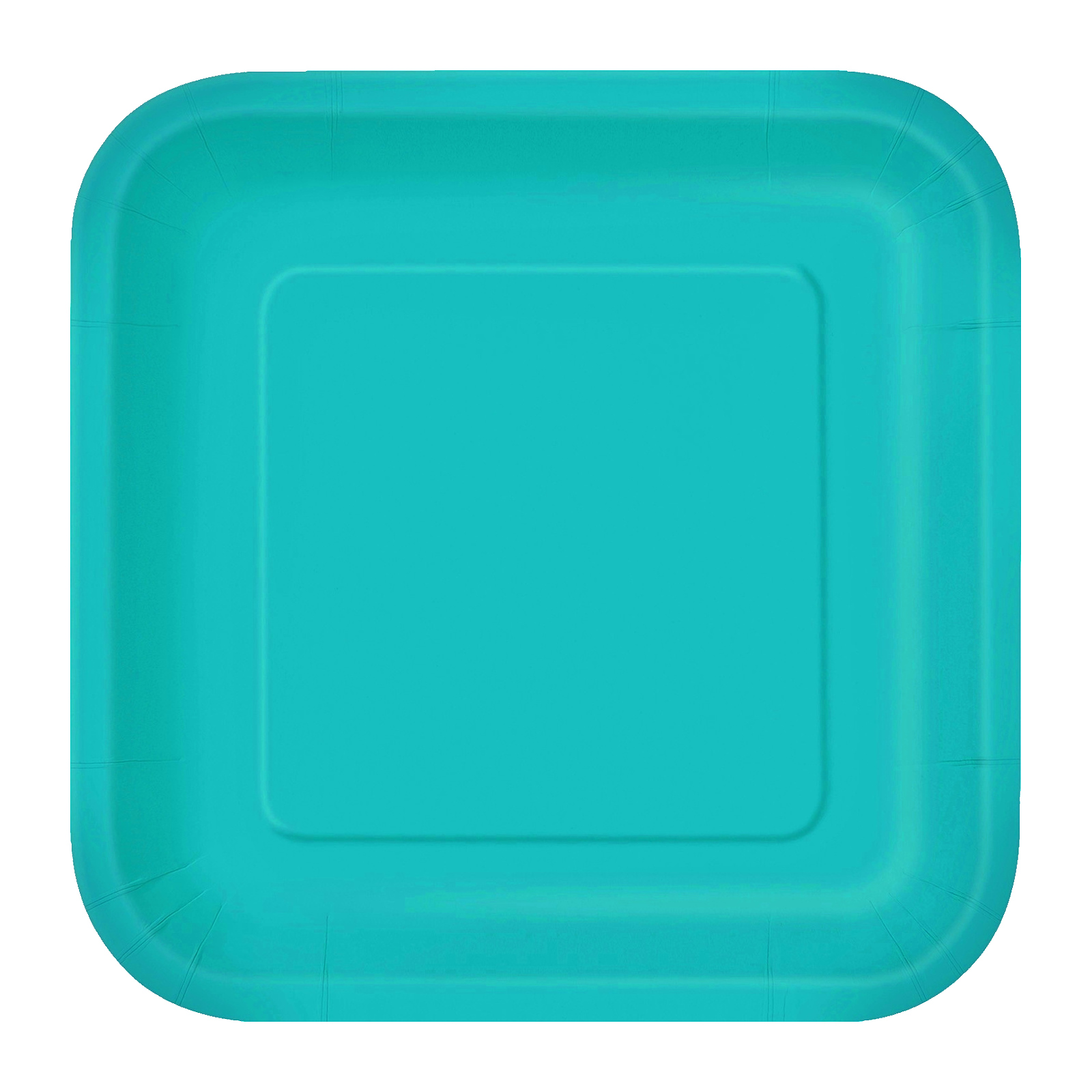 Caribbean Teal 18cm Square Paper Plates (Pack of 8) 