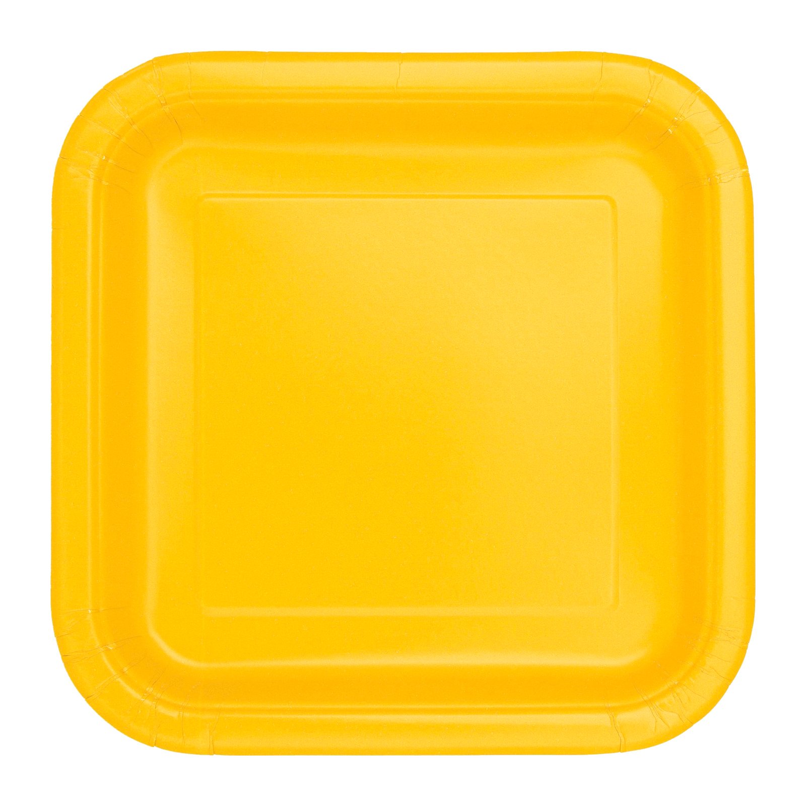 Sunflower Yellow 18cm Square Paper Plates (Pack of 8) 