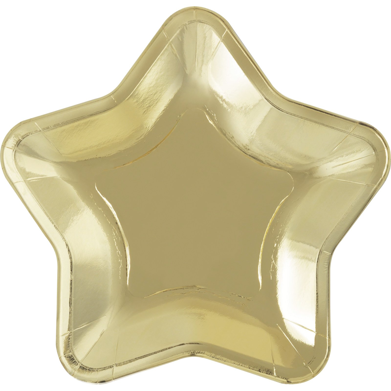 Metallic Gold Foil Star Shape Paper Plates (Pack of 8)