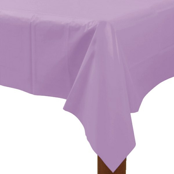Lilac Rectangular Plastic Tablecloth