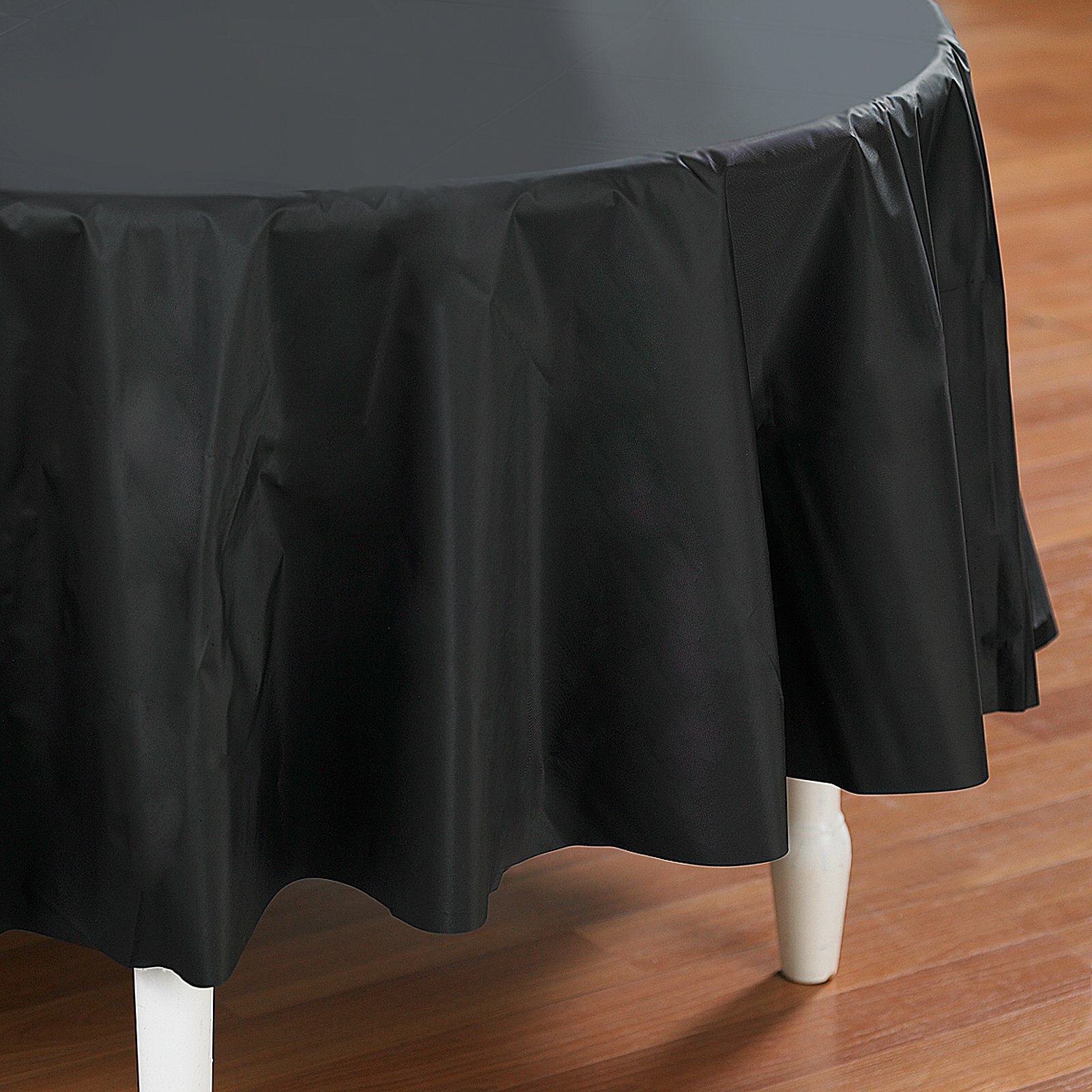 Black Round Plastic Tablecloth