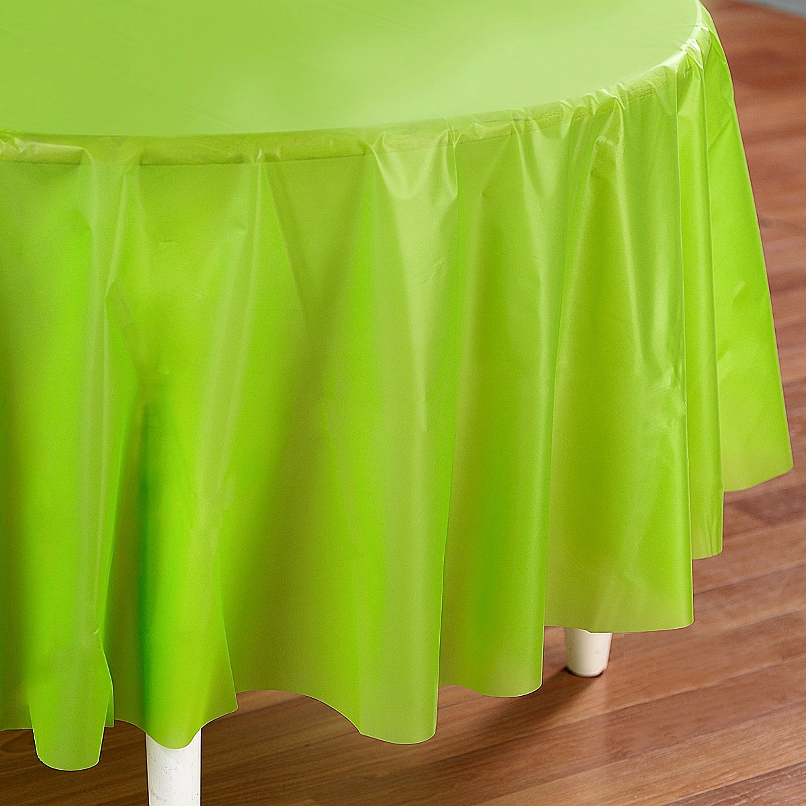 Lime Green Round Plastic Tablecloth