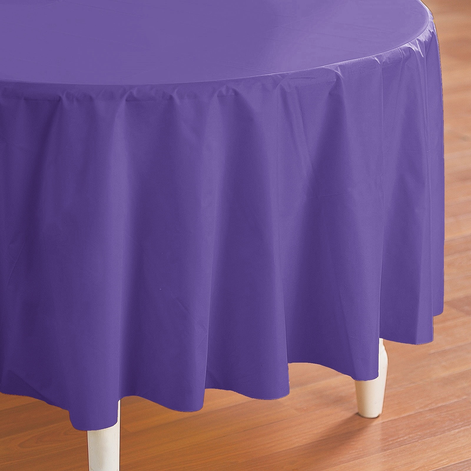 Purple Round Plastic Tablecloth