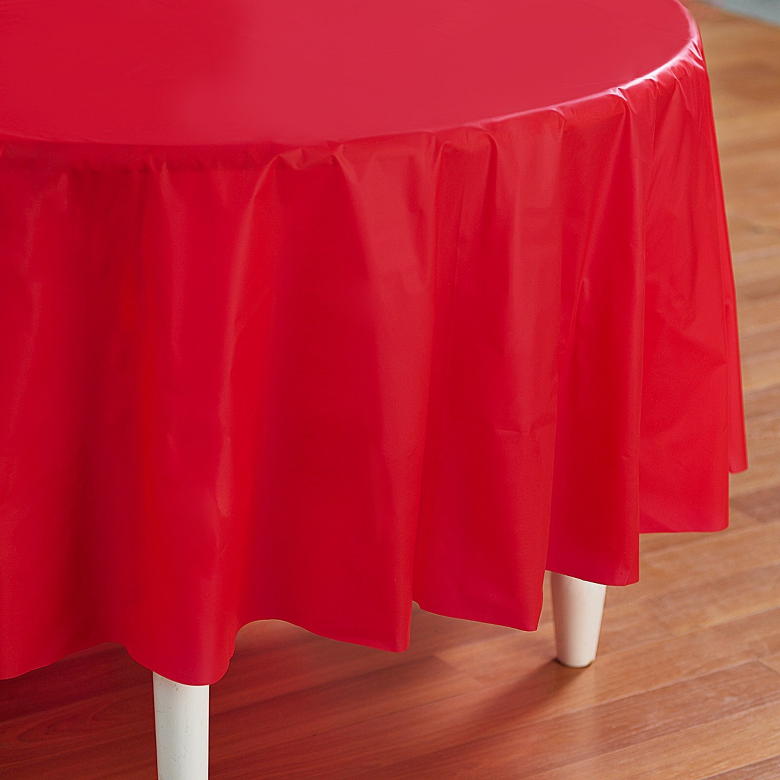 Red Round Plastic Tablecloth