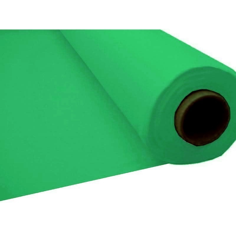Festive Green Plastic Table Roll Tablecloth 30m