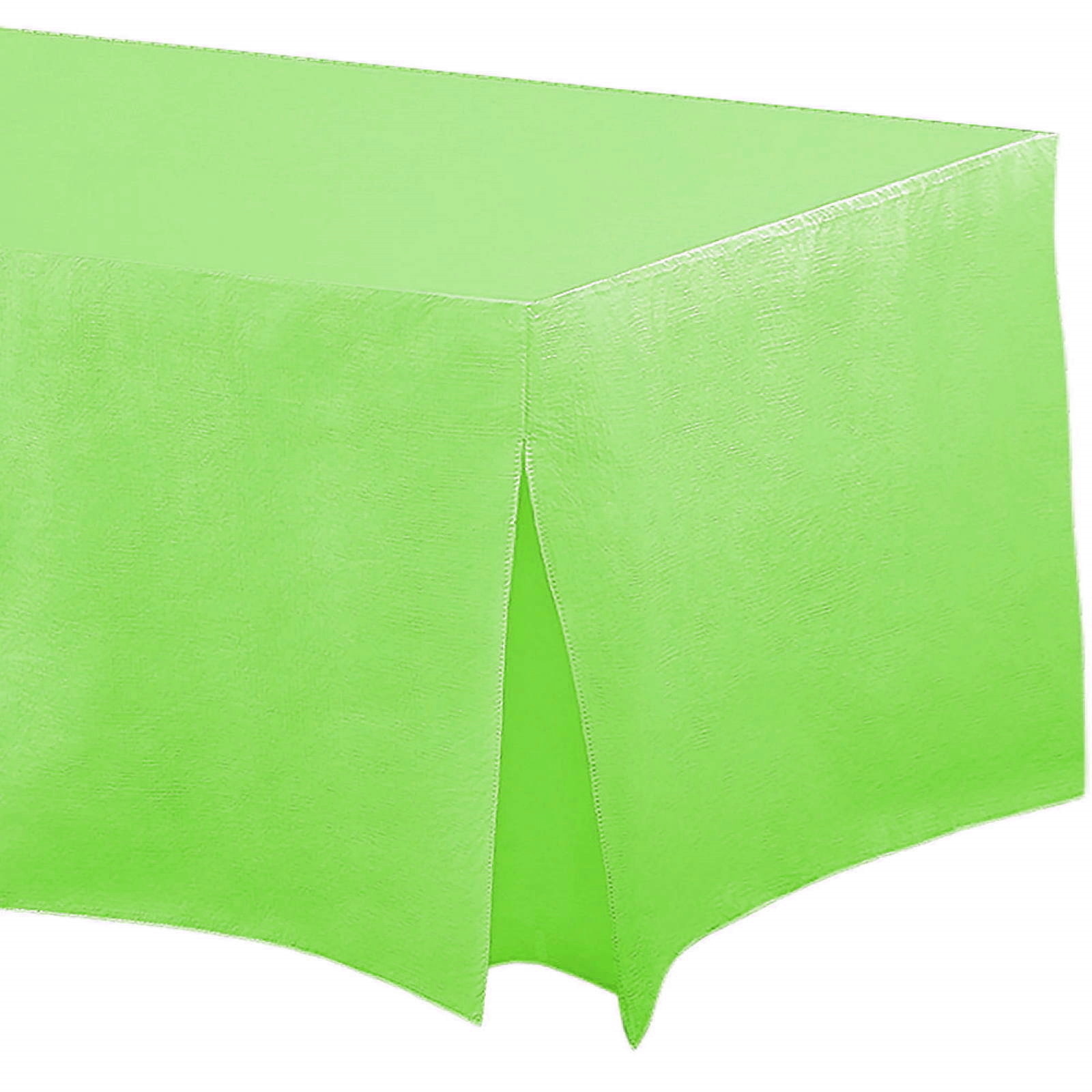 Kiwi Lime Green Vinyl Flannel-Backed Table Fitter Tablecloth