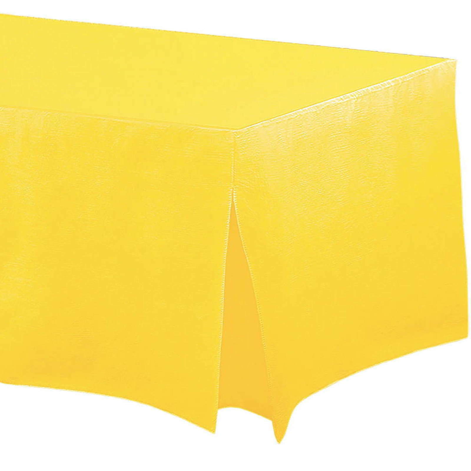Yellow Vinyl Flannel-backed Table Fitter Tablecloth
