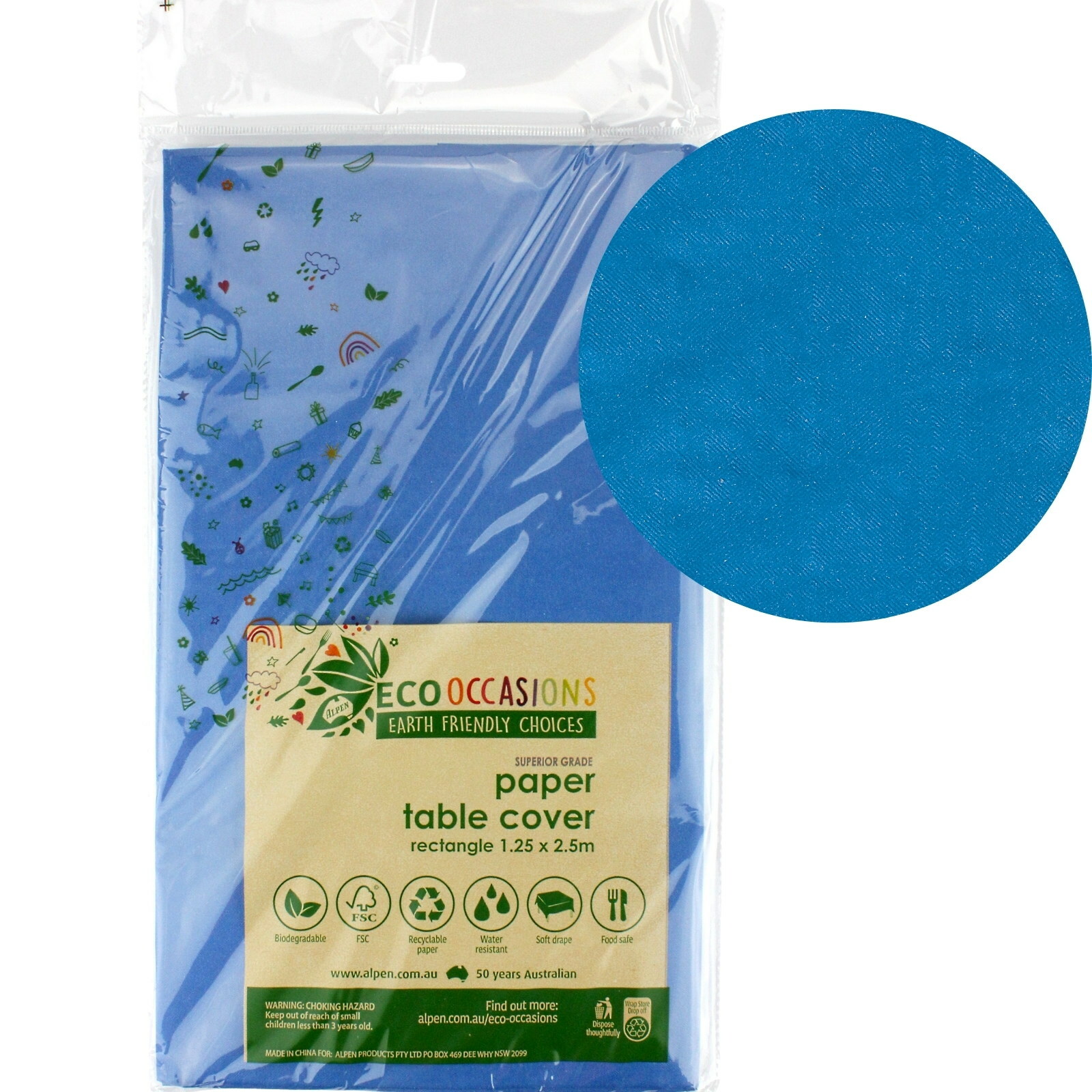 Classic Royal Blue Eco Biodegradable Paper Tablecloth