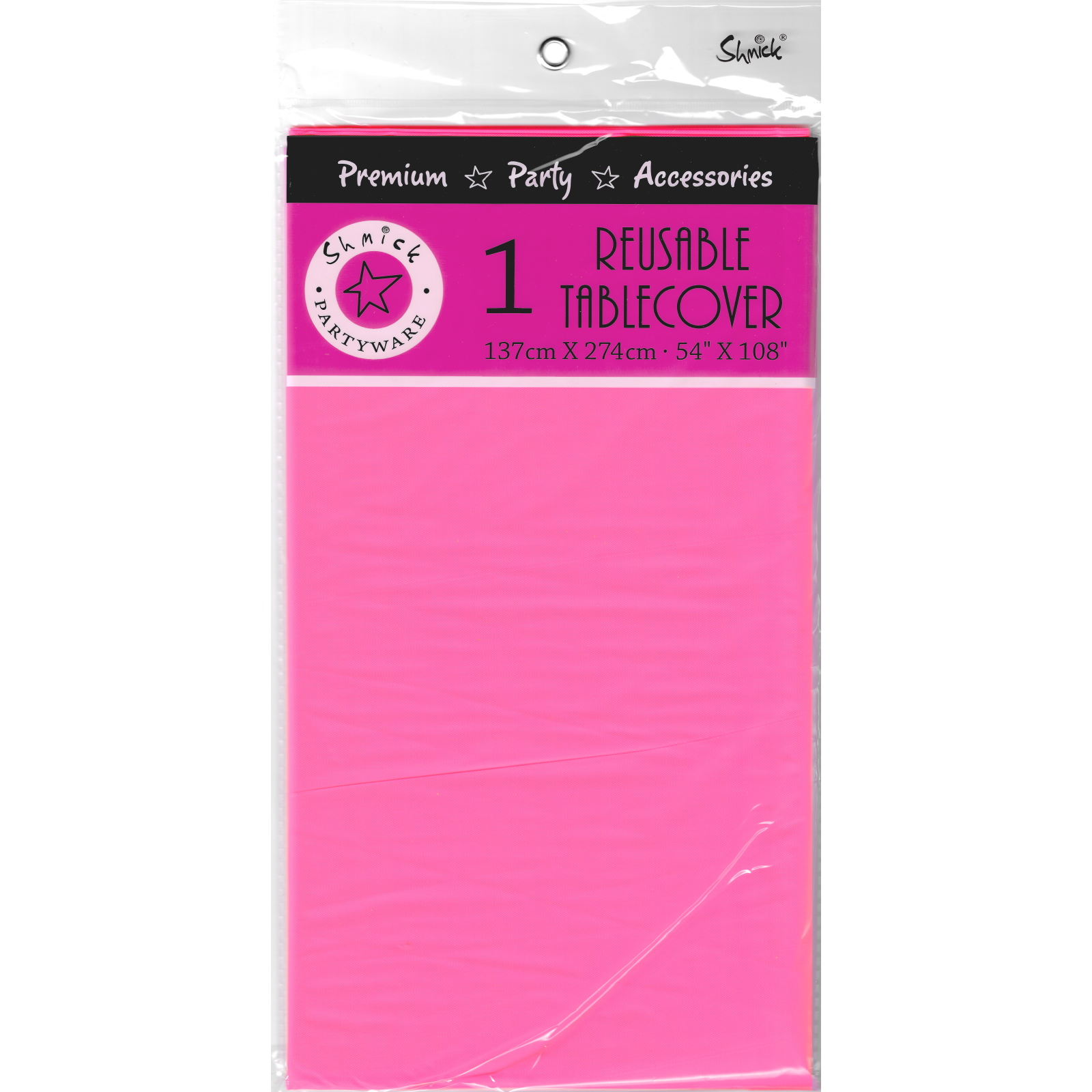 Neon Pink Plastic Tablecloth 