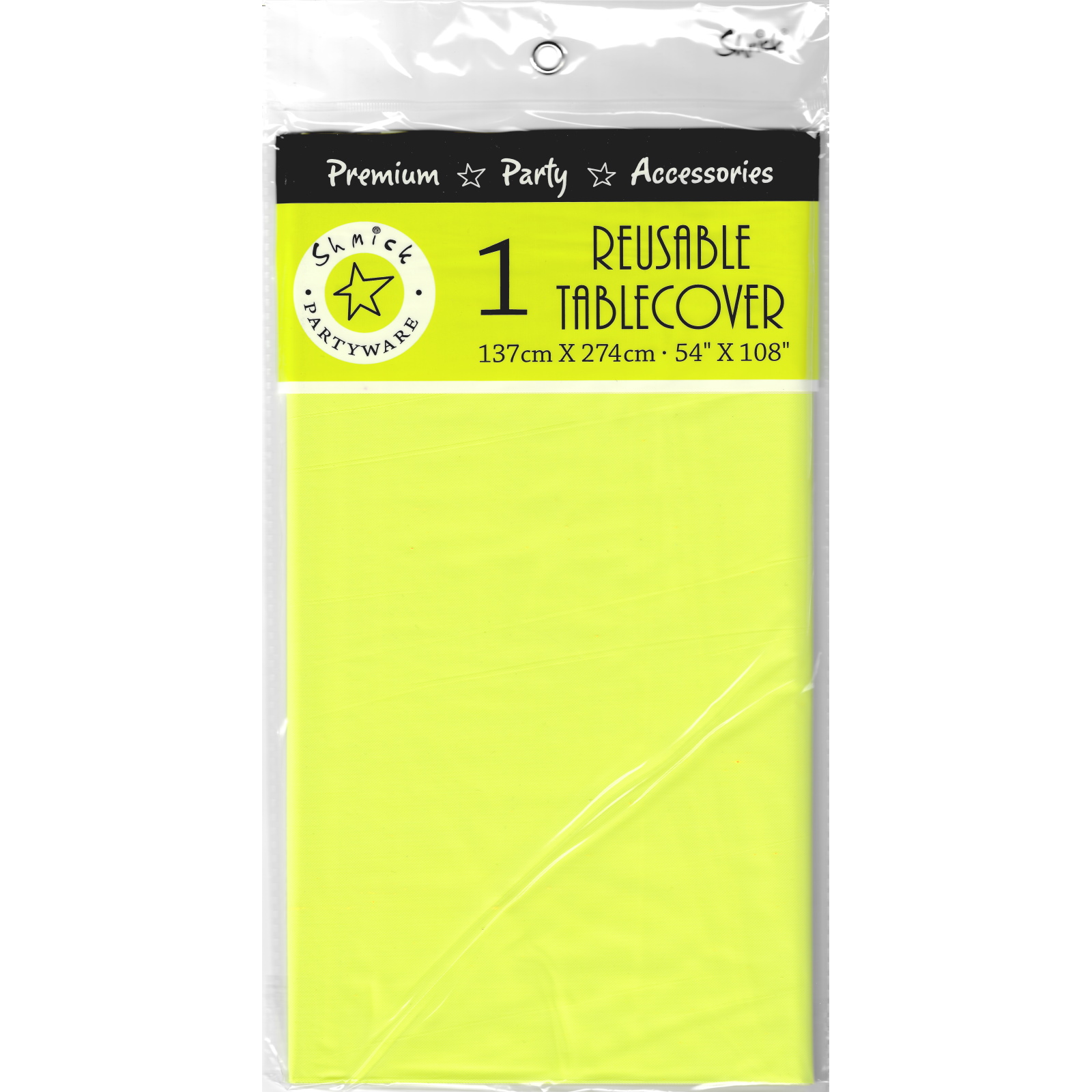 Neon Coloured Yellow Plastic Tablecloth 
