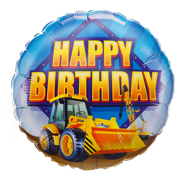 Construction Happy Birthday Helium Balloon