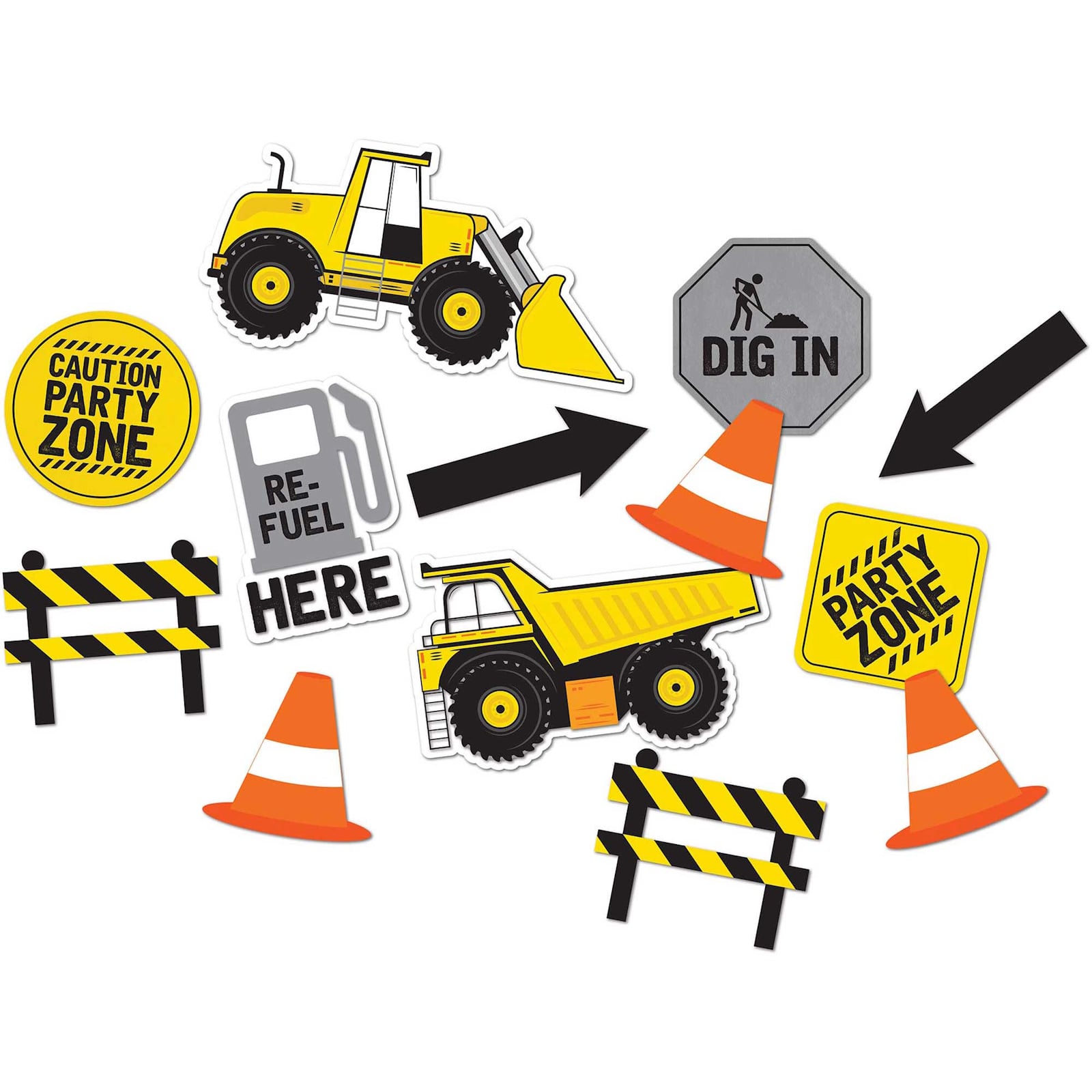 Construction Cutout Wall Decorations (Pack of 13)