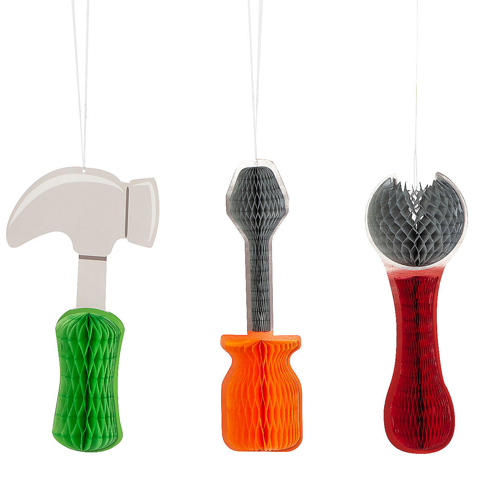 Little Handyman Honeycomb Hanging Decorations (Pack of 3)