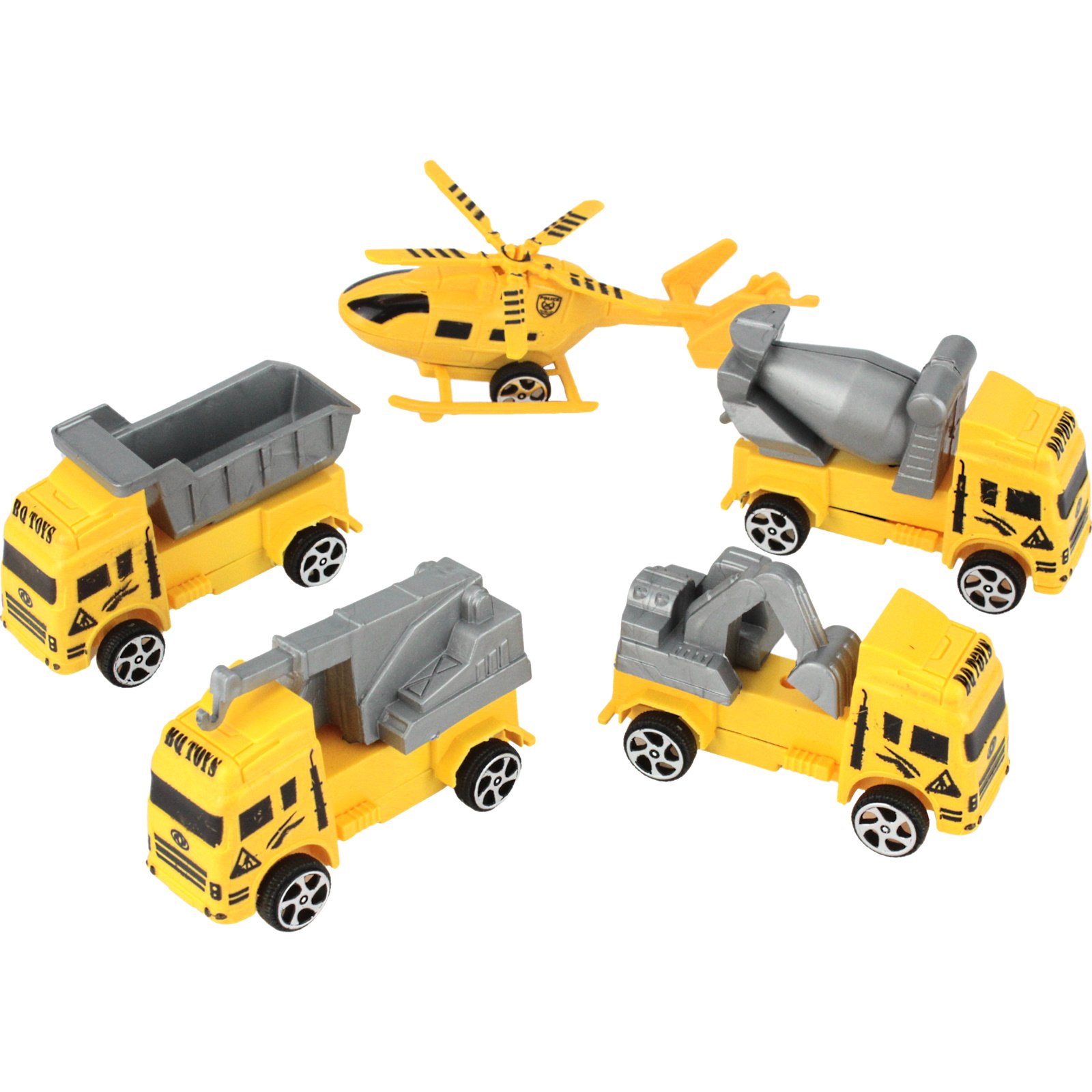 5Pcs Truck Team Pull Back Construction Vehicles