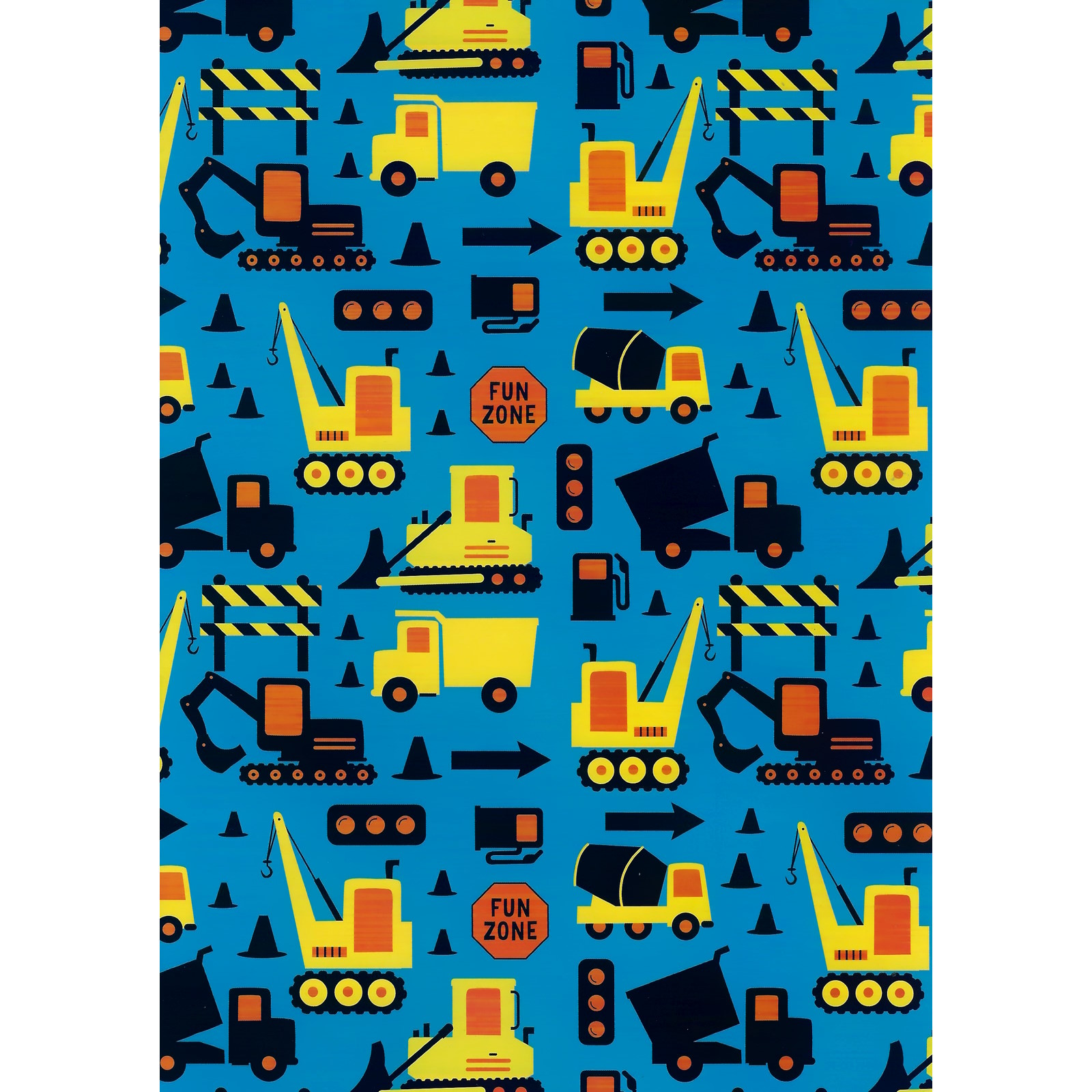 Construction Fun Zone Wrapping Paper (1 Sheet) 