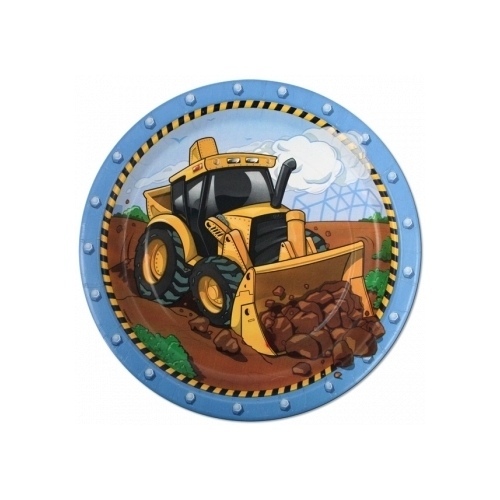 Construction Large Paper Plates (Pack of 8)
