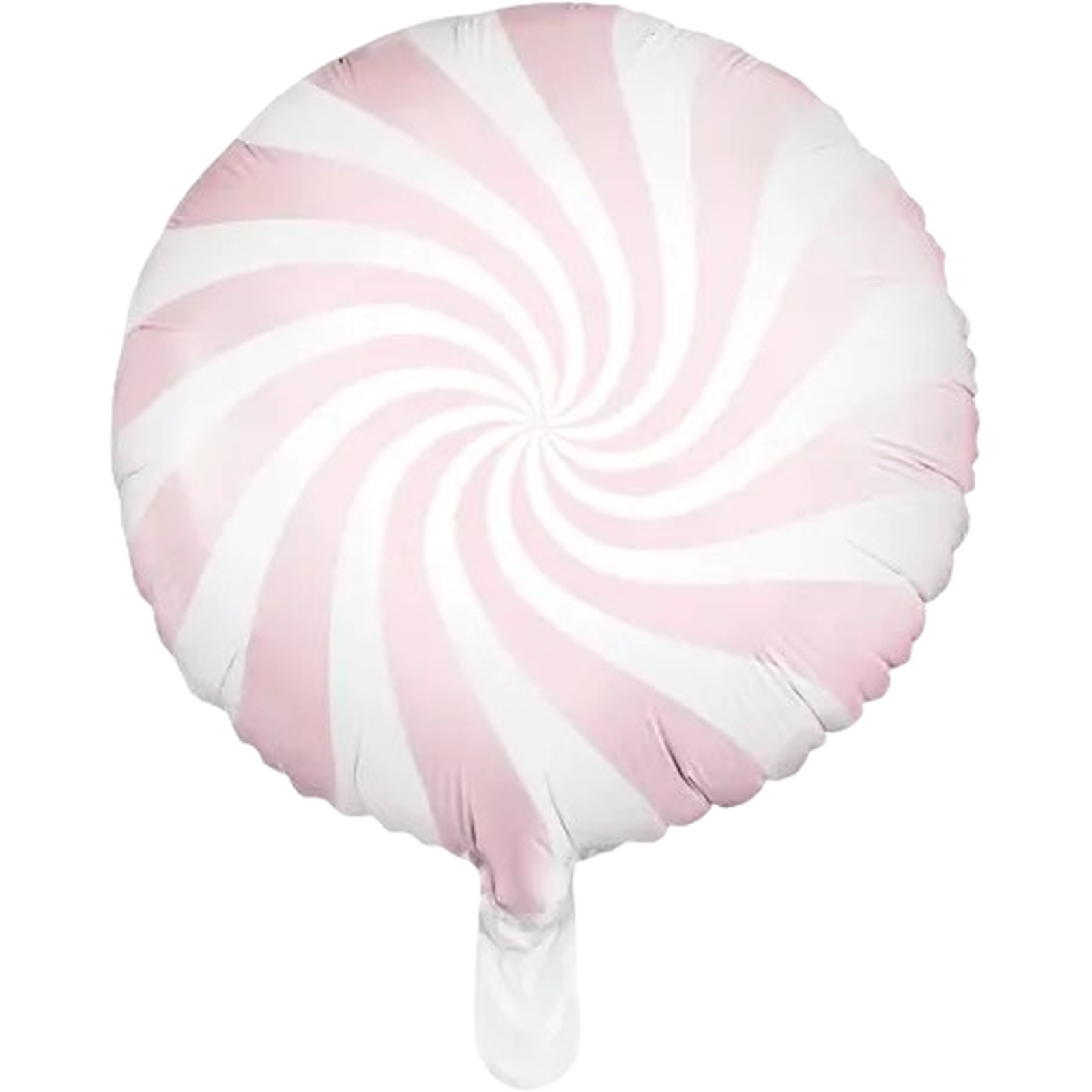 Pastel Pink and White Candy Swirl Round Foil Helium Balloon