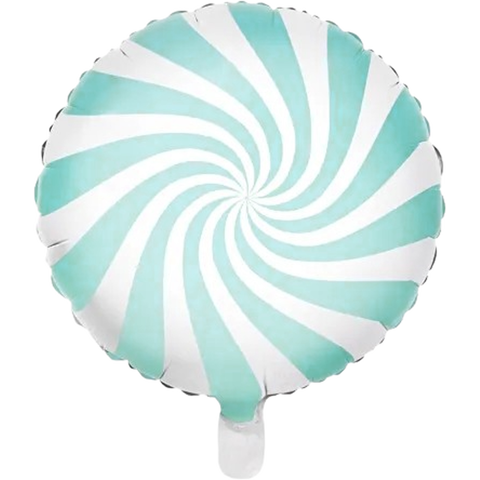 Pastel Turquoise and White Candy Swirl Round Foil Helium Balloon