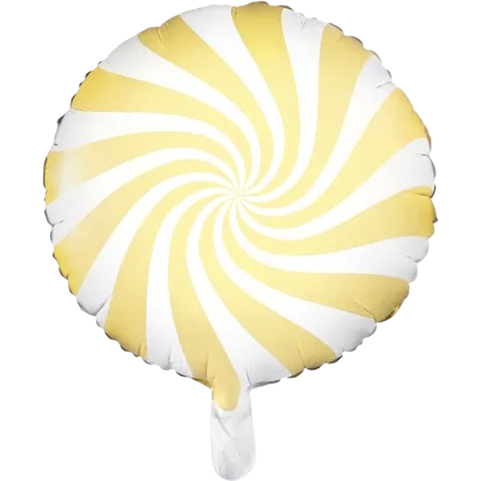 Pastel Yellow and White Candy Swirl Round Foil Helium Balloon