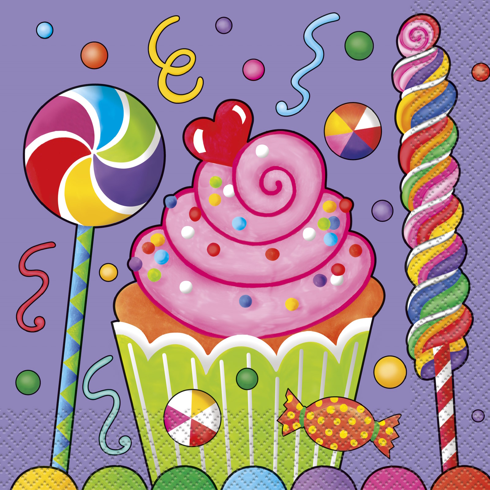 Candy Party Large Napkins / Serviettes (Pack of 16) 
