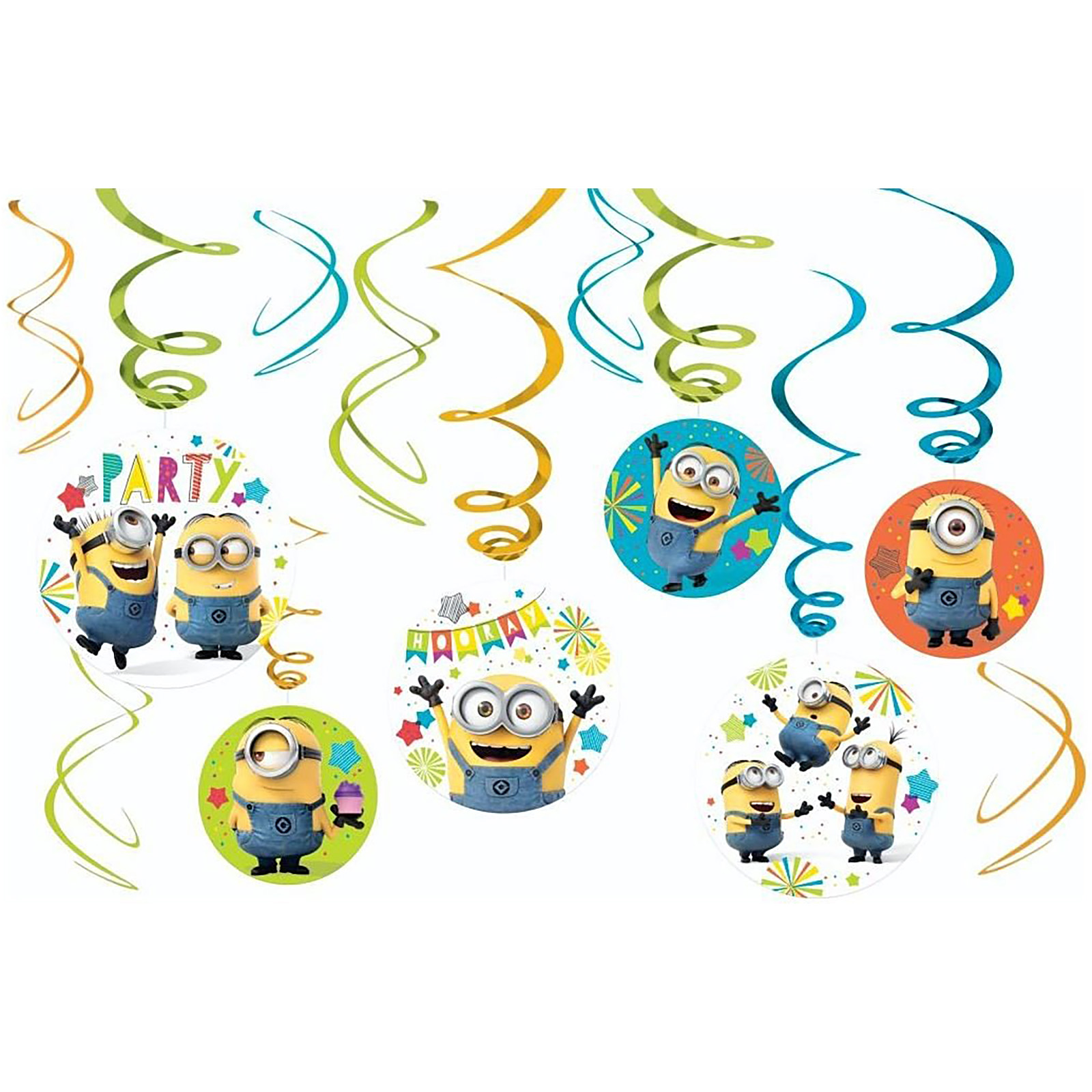 Despicable Me 3 Swirl Decorations (Pack of 12) 