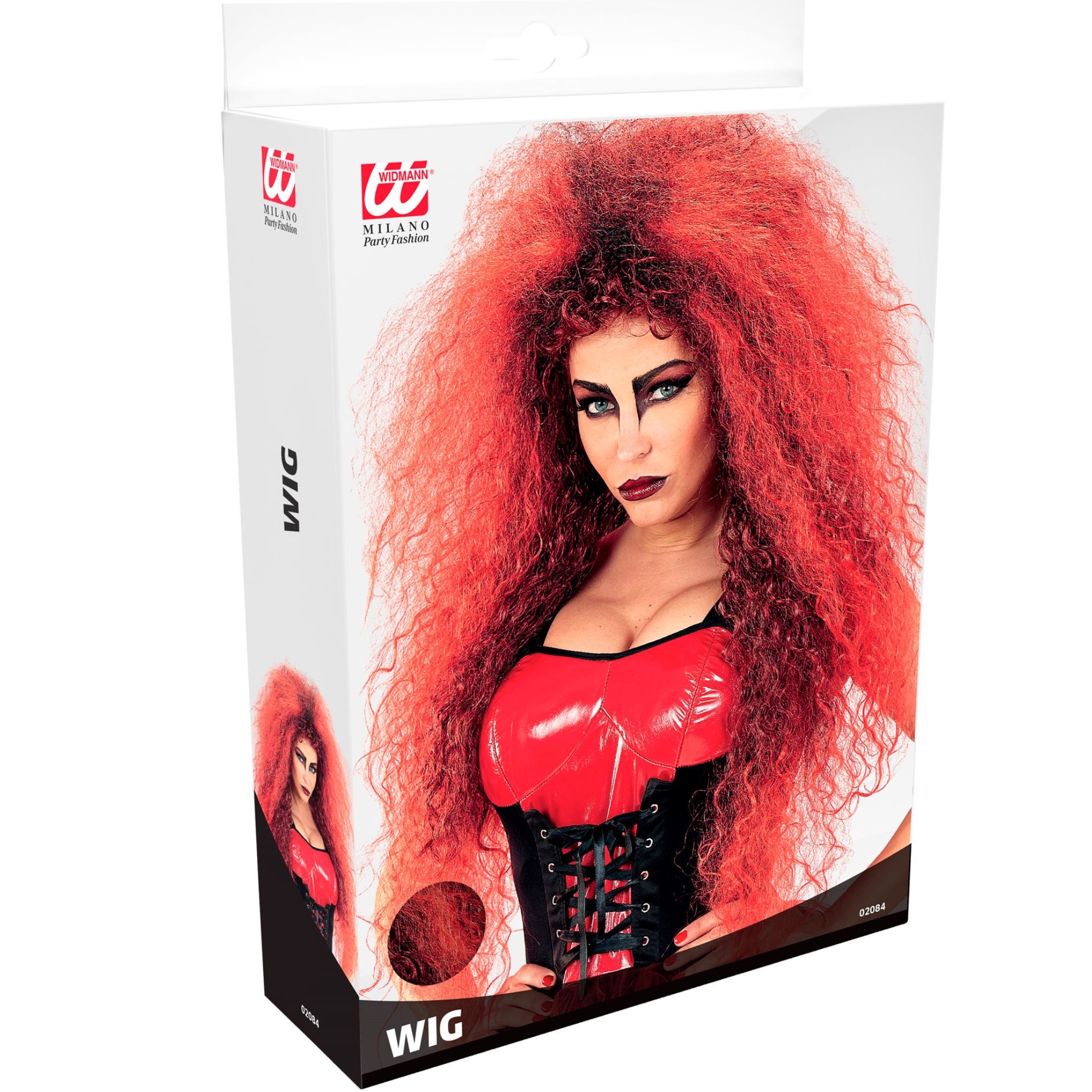 Adult Red & Black Frizzy Devil Wig
