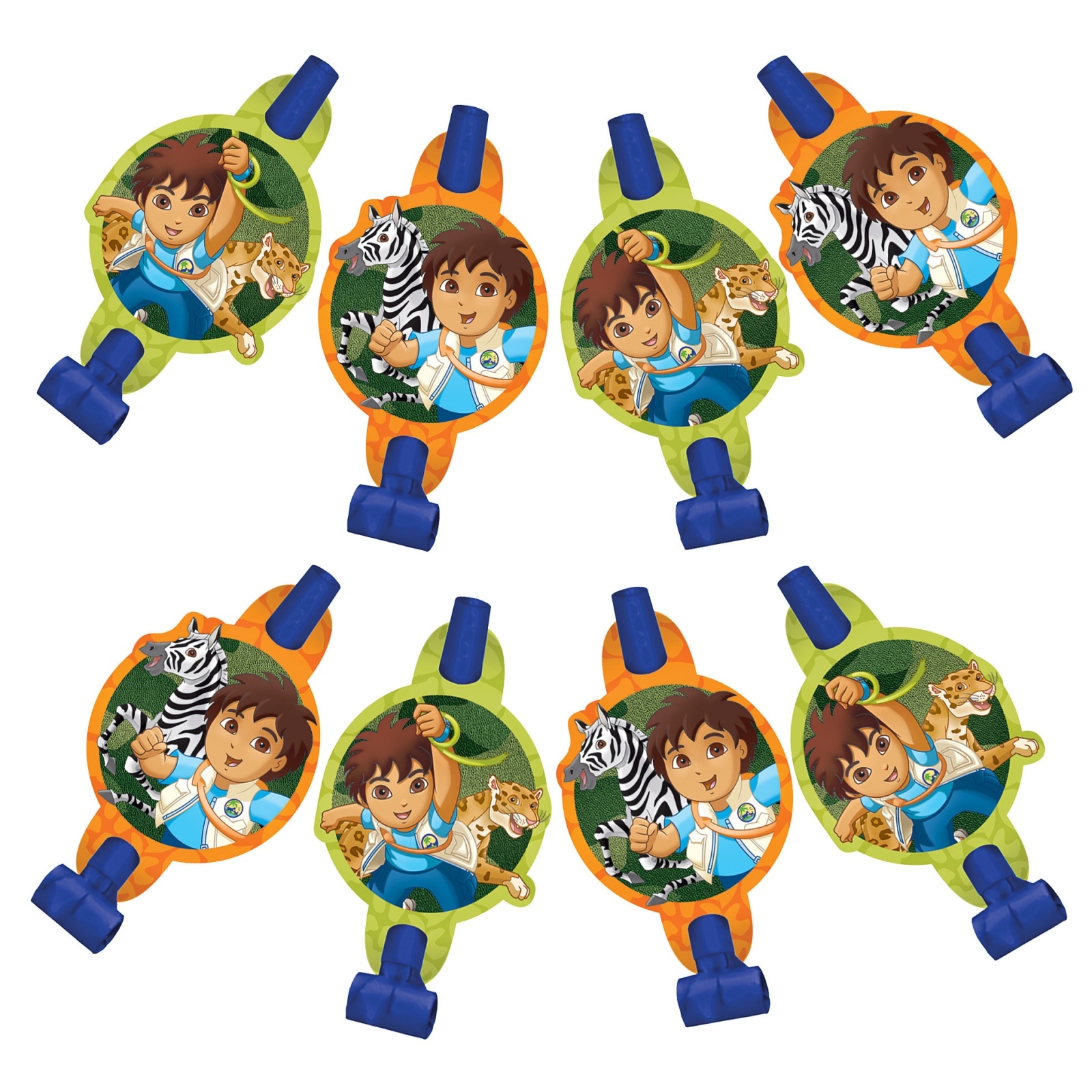Go Diego Go Party Blowers (Pack of 8)