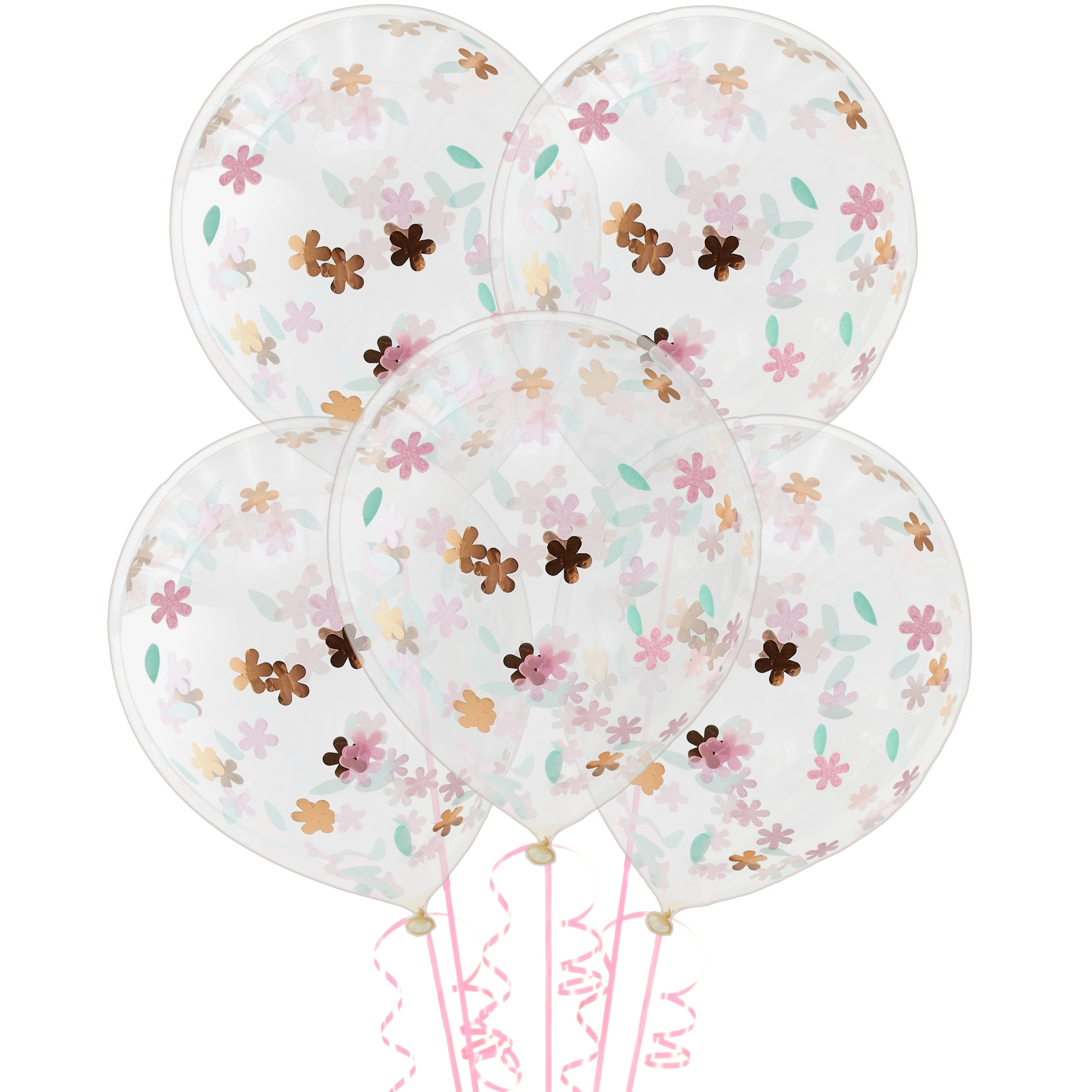 Ginger Ray Ditsy Floral Confetti Filled Balloons (Pack of 5)