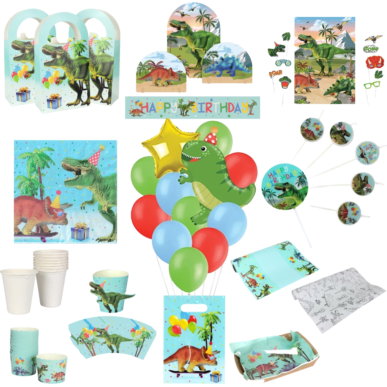 Dinosaur Birthday Mega Party Set for 8 Guests 