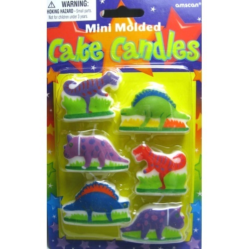 Dinosaurs Mini Candle Set (Pack of 6)