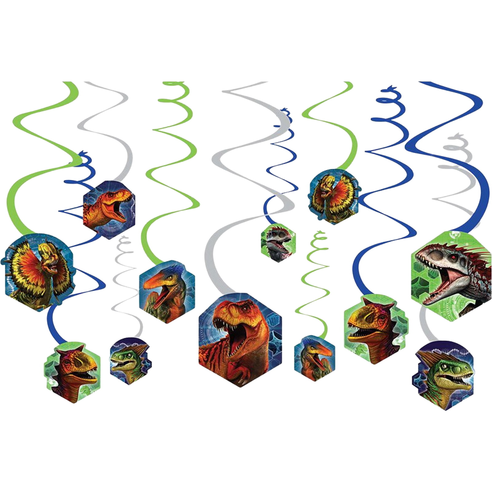 Jurassic World Swirl Decorations (Pack of 12)