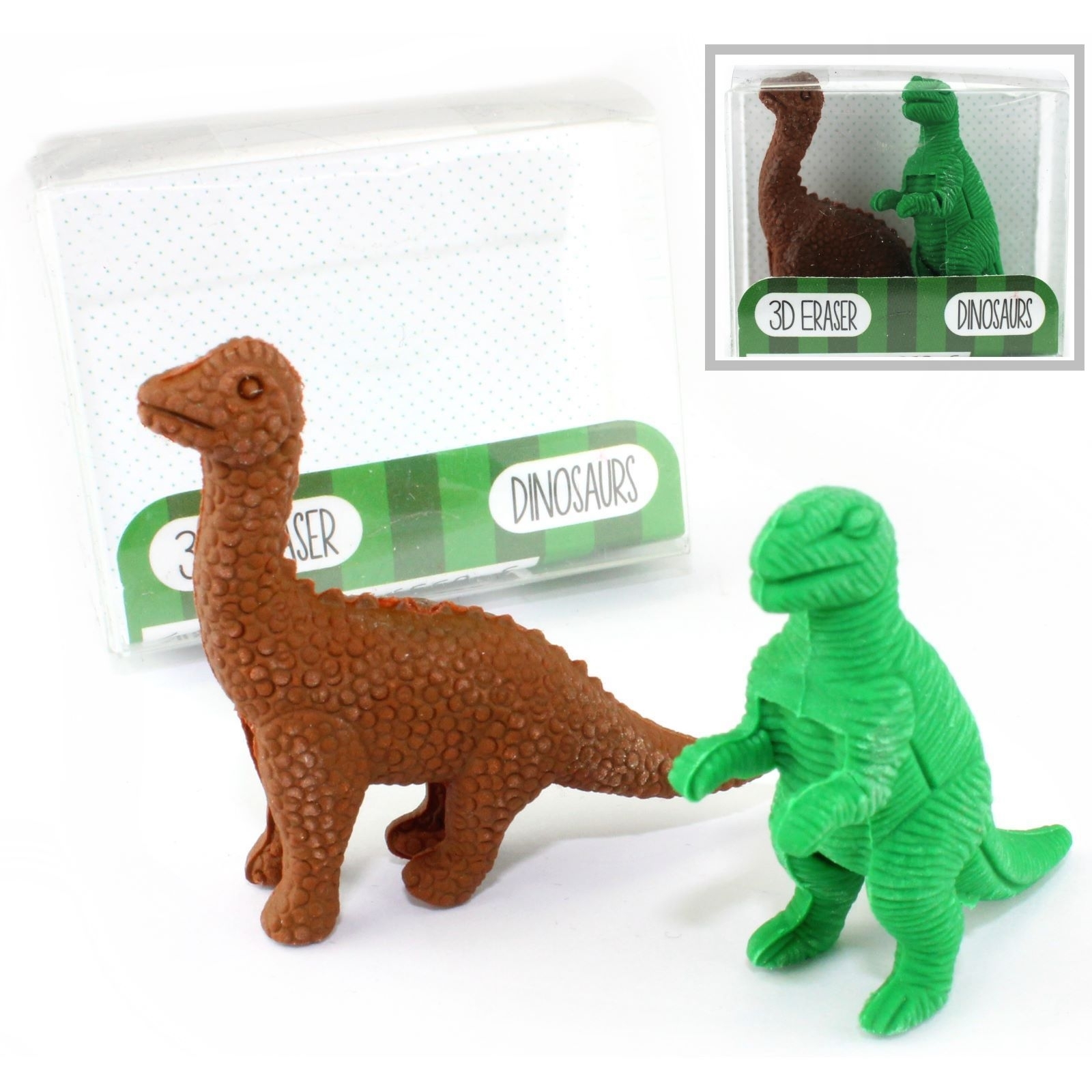 3D Mini Dinosaur Erasers (Pack of 2)