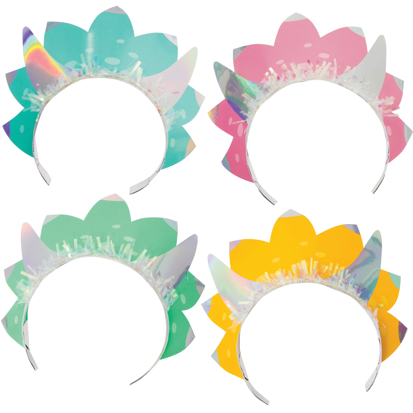 Magical Iridescent Dinosaur Headbands (Pack of 8)