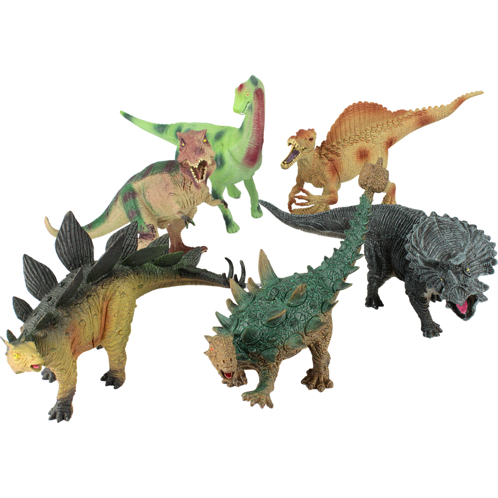 Pack of 6 Large Dinosaur Toys Play Set
