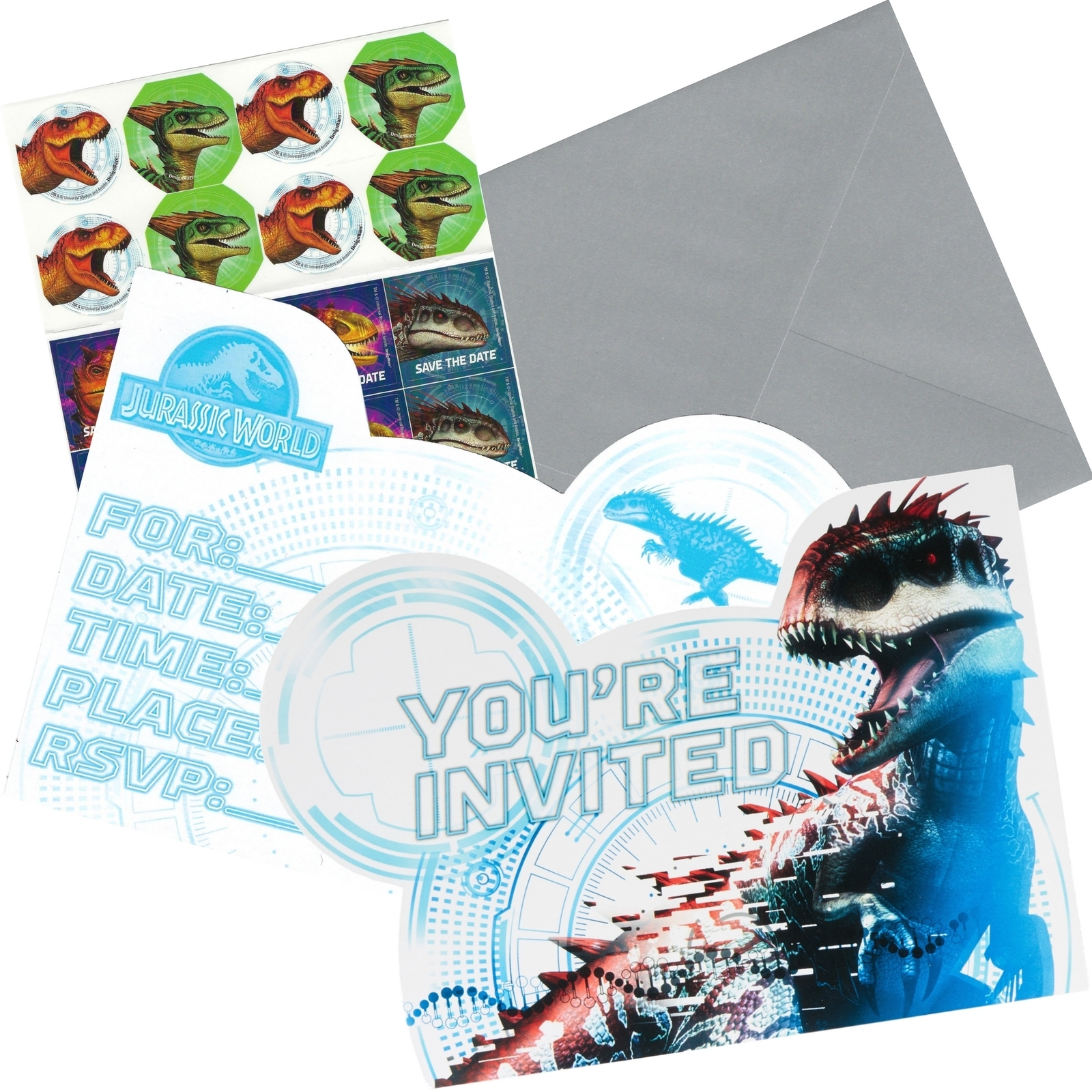 Jurassic World Party Invitation Set (Pack of 8)