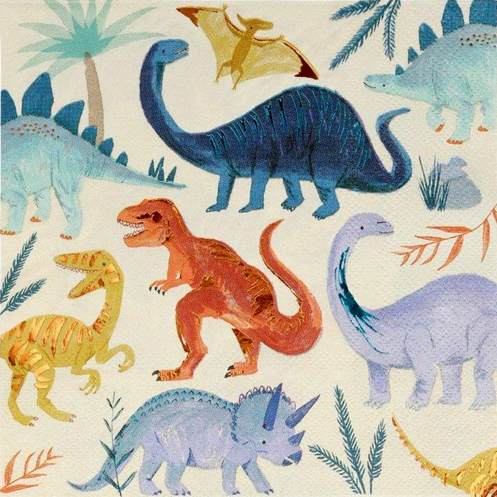Meri Meri Dinosaur Kingdom Large Napkins / Serviettes (Pack of 16)