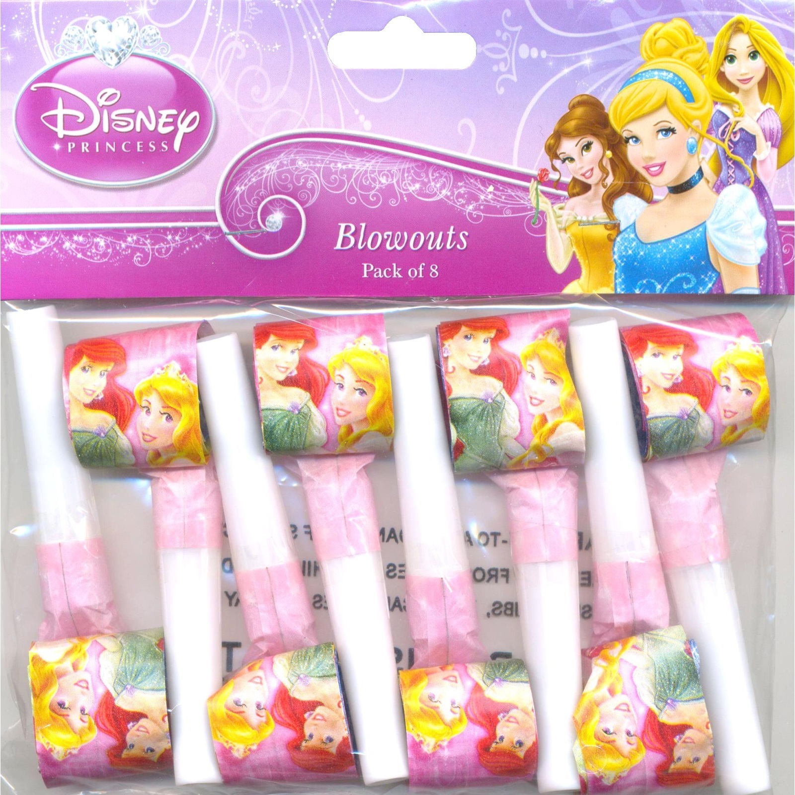 Disney Princess Sparkle Party Blowers (Pack of 8)