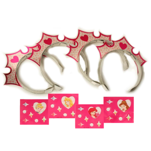 Disney Princess Tiaras with Stickers (Pack of 4)