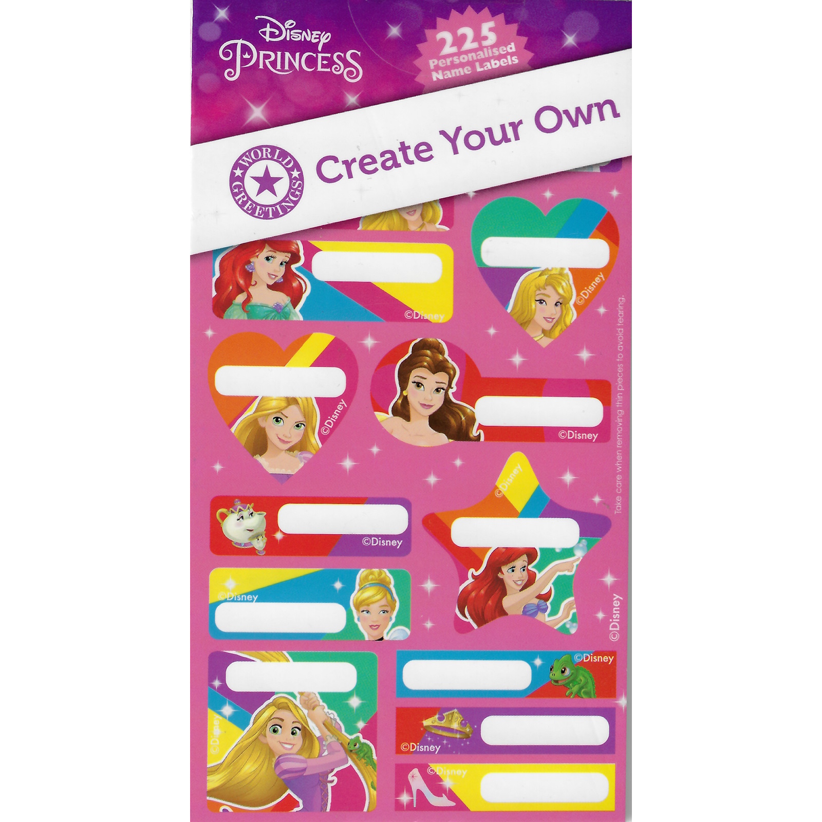 Disney Princess Create Your Own Name Labels Sticker Book (15 Sheets)