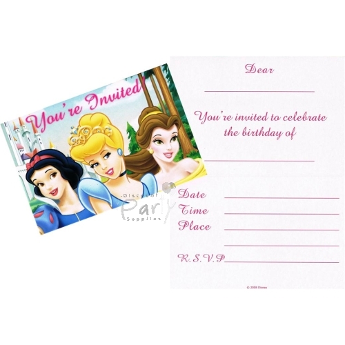 Disney Princess Party Invitations (Pack of 8)