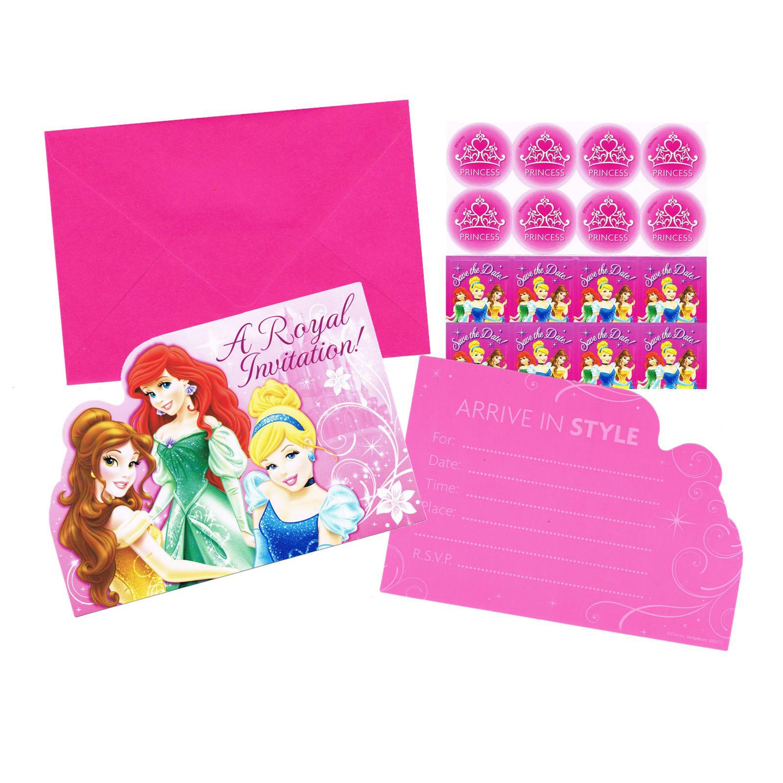 Disney Princess Sparkle Invitation Set (Pack of 8)