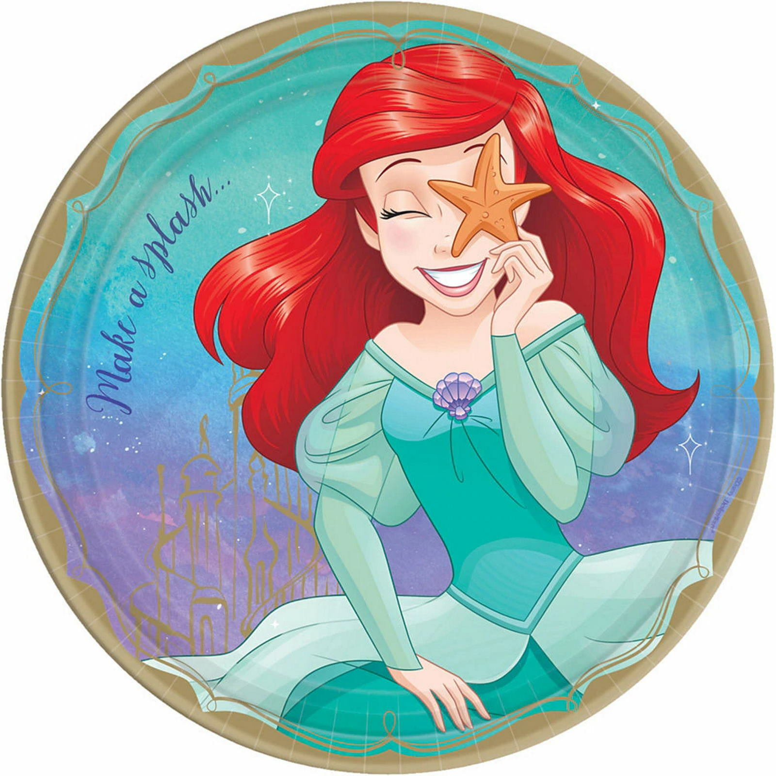 Disney Princess Once Upon A Time Ariel Large Paper Plates (Pack of 8)