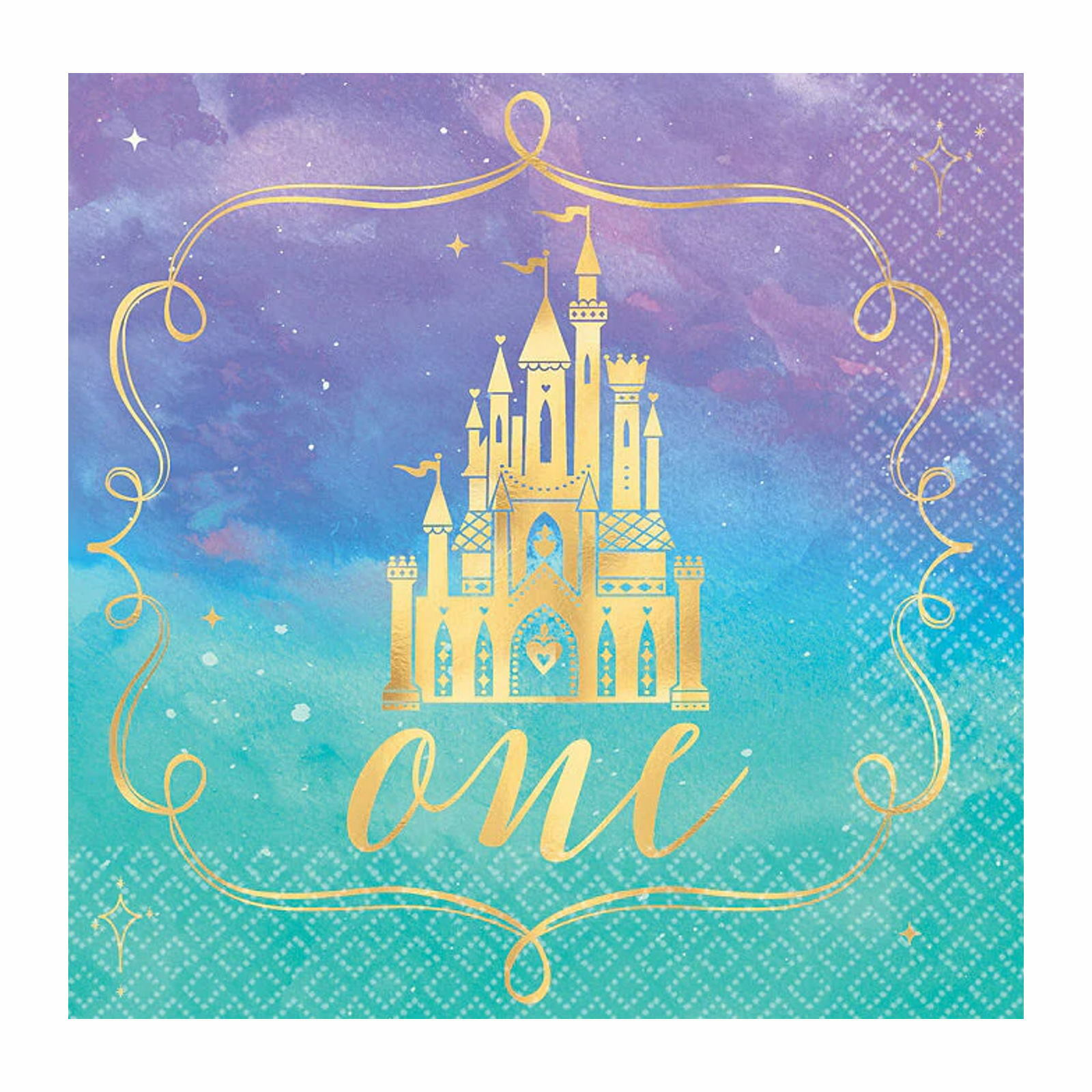 Disney Princess Once Upon A Time 1st Birthday Small Napkins / Serviettes (Pack of 16)