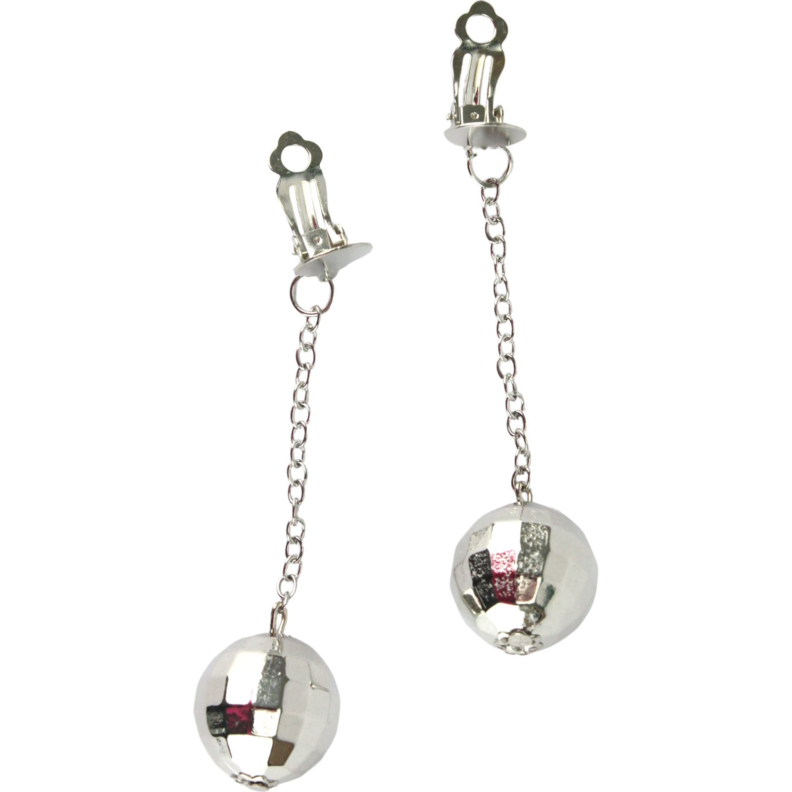 Long Disco Ball Clip-on Earrings (1 Set)