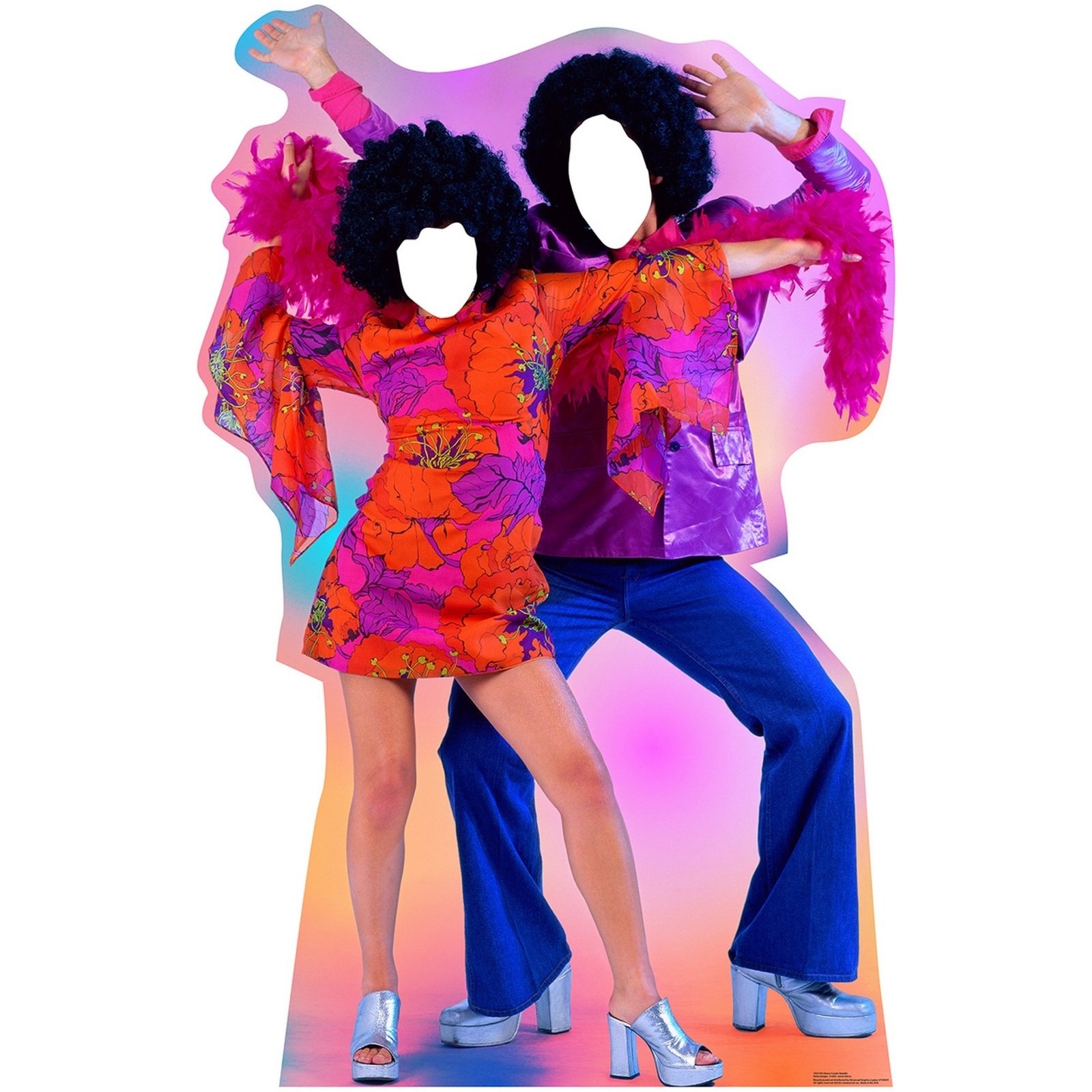 70's Disco Dance Couple Stand Up Photo Prop