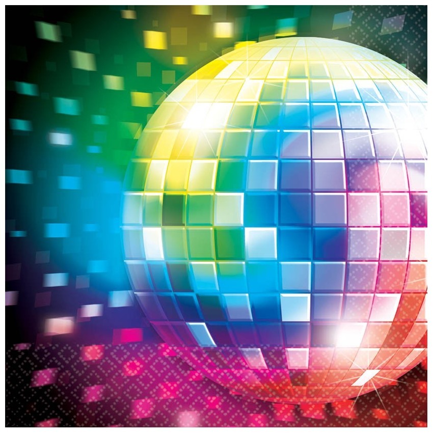 Disco Fever Large Napkins / Serviettes (Pack of 16)